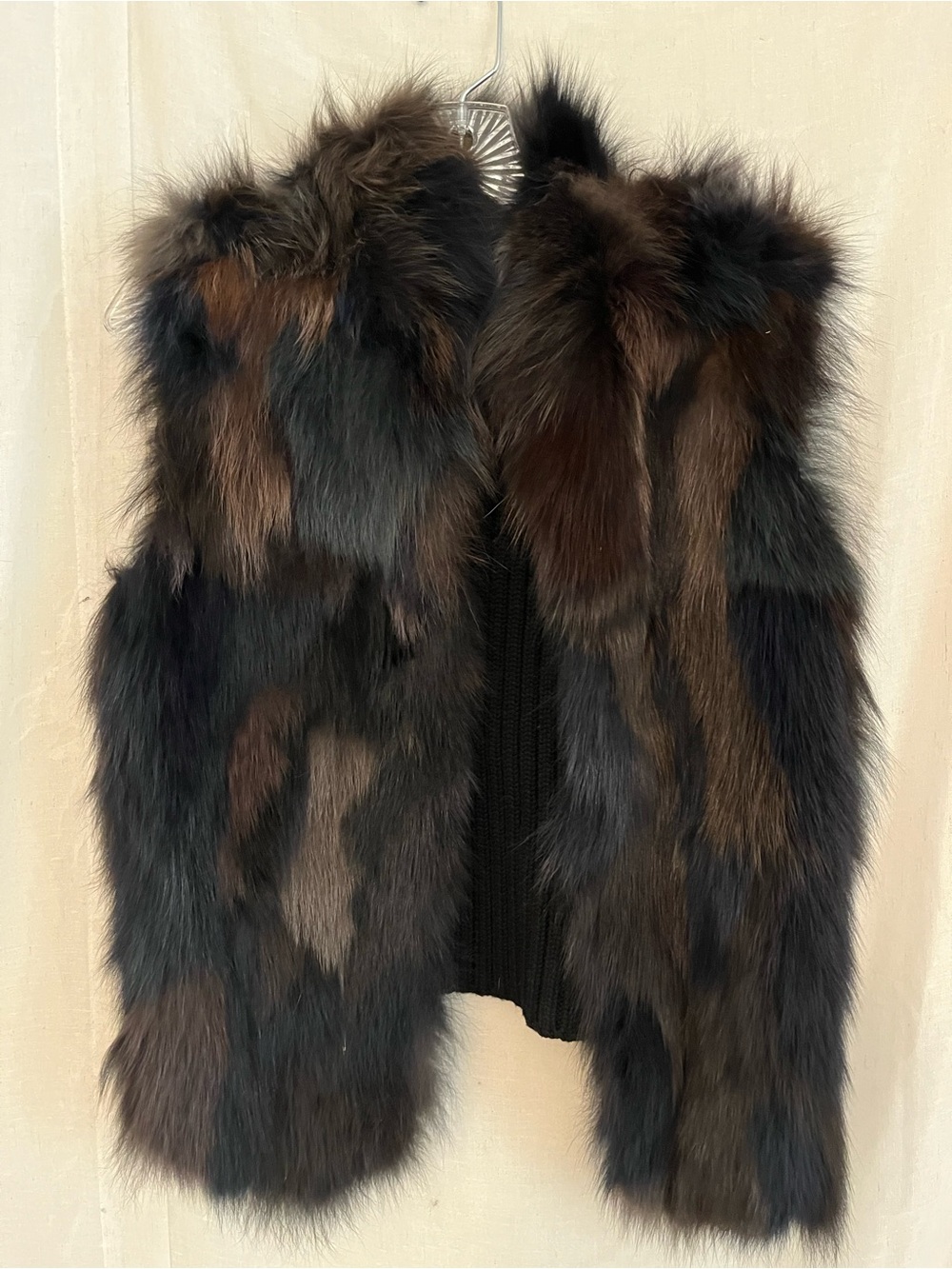 Luxury Fox Fur Vest - Brown & Black (not mine,selling for a friend)